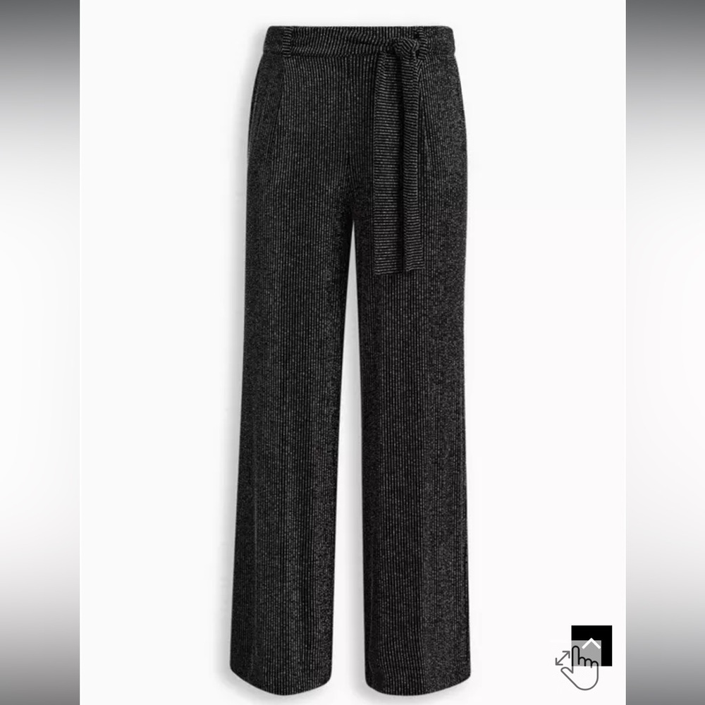 Torrid Pull-On Wide Leg Stretch Lurex High-Rise Pant Metallic Stripe